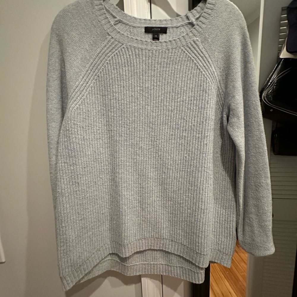 J. Crew Women's Light Gray Crew Neck Sweater